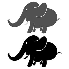Obraz premium elephant icon, simple flat style, vector illustration, symbol, design logo template pictogram, for ui or ux isolated on white for mobile app, editable