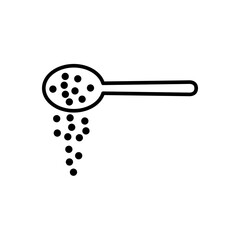 spoon icon with powder, simple flat style, vector illustration, symbol, design logo template pictogram, for ui or ux isolated on white for mobile app, editable