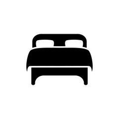 double bed icon, simple flat style, vector illustration, symbol, design logo template pictogram, for ui or ux isolated on white for mobile app, editable