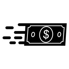 fast money transfer, finance icon, simple flat style, vector illustration, symbol, design logo template pictogram, for ui or ux isolated on white for mobile app, editable
