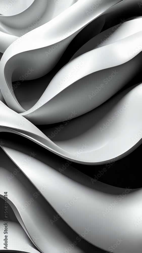 Poster abstract white flowing curves and smooth gradients creating a modern, elegant, and minimalist backgr