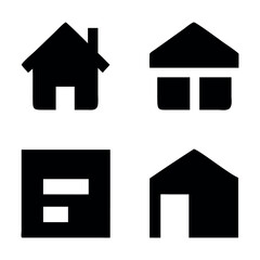 Home and building icons set. Illustration 