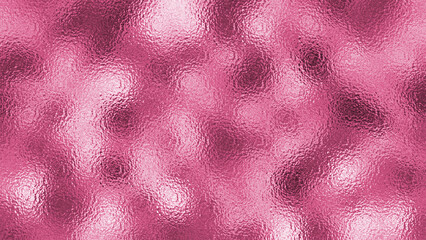 The texture of the pink foil is crinkled with a reflective effect, creating a metallic sheen and uneven depth, like a smoothed pink surface.