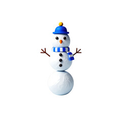 Adorable 3D Cartoon Snowman