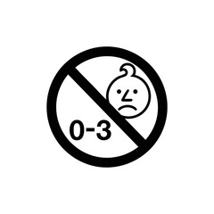 NOT CHILDREN UNDER 3 YEARS AGE VECTOR SYMBOL ICON