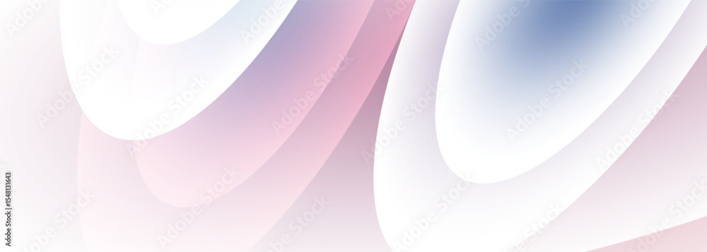 Poster abstract modern wide background with white, red and blue circles and circular shapes. vector illustr