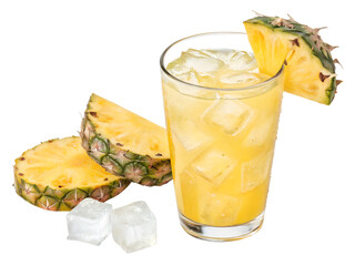 pineapple juice isolated on white