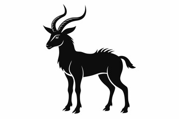 Obraz premium markhor sihouette black vector 