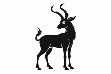 Obraz premium markhor sihouette black vector 