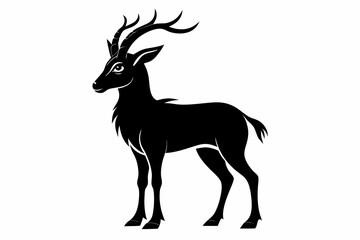 Obraz premium markhor sihouette black vector 