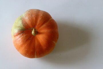 Orange pumpkin. Vibrant close up of a fresh orange pumpkin with natural texture