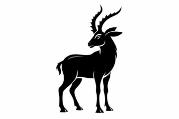 markhor sihouette black vector 