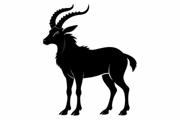 markhor sihouette black vector 