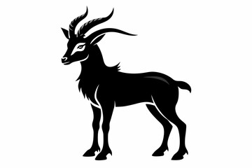 Obraz premium markhor sihouette black vector 