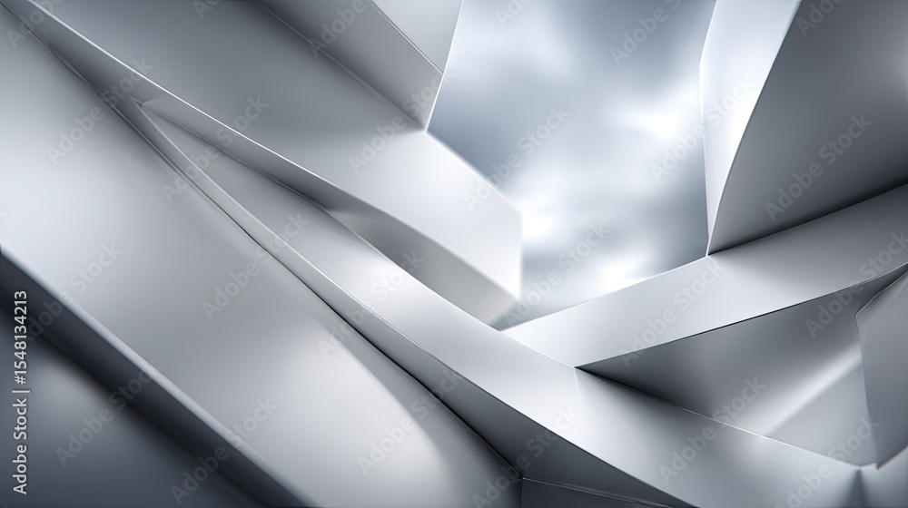 Poster abstract geometric pattern features a black and white gradient with layered shapes, suitable for var