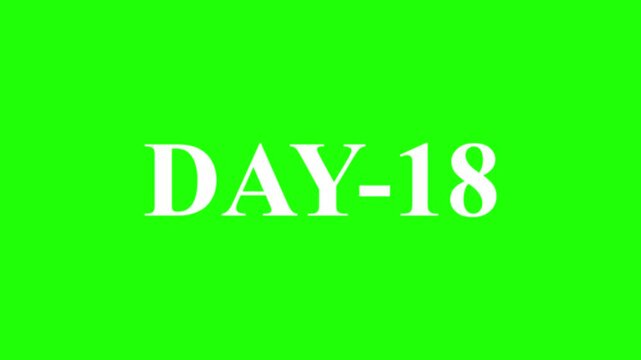 Fitness Program Tracker – Day 18 Green Screen Title. Daily Challenge Progress Indicator – Day 18 Graphic