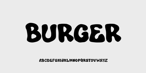 Unique bold groovy font vector retro  playfull style