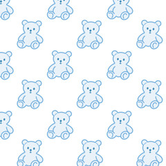 Blue baby pattern with cute bears — ideal for baby boy celebrations, nursery wallpapers, or baby shower cards.