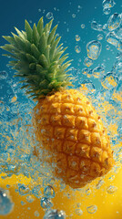 Pineapple Splash created with Generative AI Technology, ai, generative