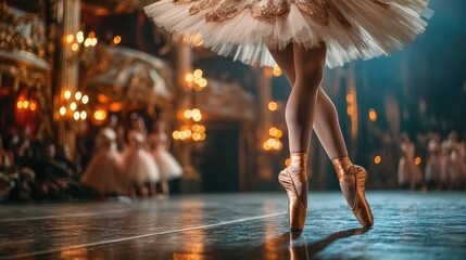 Ballerina En Pointe During Performance