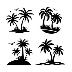Fototapeta premium Palm tree icon with coconut tree vector for logos and vector
