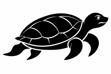 Fototapeta premium loggerhead turtle sihouette black vector 