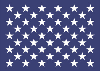 Patriotic Star Pattern Vector Illustration – USA Flag Inspired Blue and White Stars Texture, American Celebration Design, Festive Christmas Backdrop, Stripes and Shapes Decoration for Wallpaper, Paper