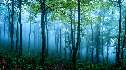 Obraz premium Misty Dark Forest