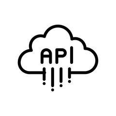 cloud computing API icon isolated on transparent background