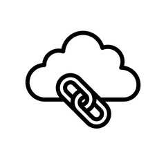 cloud computing link icon isolated on transparent background