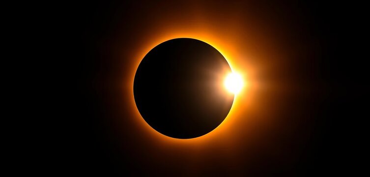 Partial solar eclipse, sun partially obscured by moon, celestial event vector illustration, design, celestial