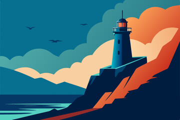 lighthouse on the sea