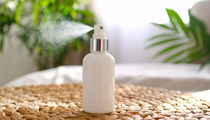 Face Mist Bottle in Gentle Morning Light – Minimal Skincare Product with Natural Glow