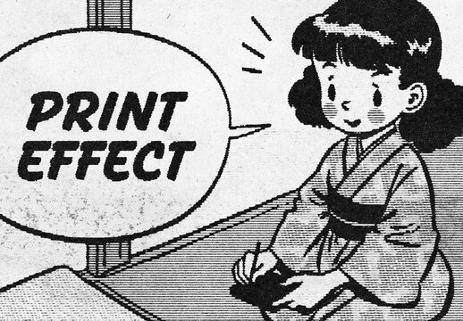 Paper Print Effect Mockup