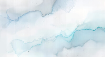 Soft Watercolor Blue and Mint Abstract Art for Calm and Chill Interior Decorations
