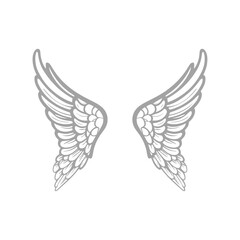 Intricate Illustration of Angel Wings