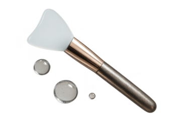 Elegant silicone face mask applicator brush isolated on transparent background