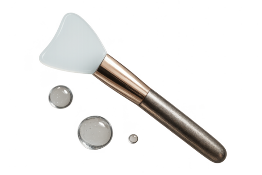 Elegant silicone face mask applicator brush isolated on transparent background