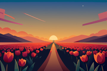 tulips in the mountains