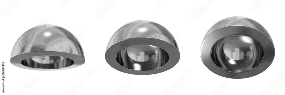 Poster 3d chrome metallic abstract shape objects, 3d rendering steel gradient shape design element, futuris