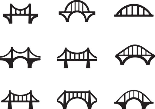 Single bridge icon simple modern design for websites and apps