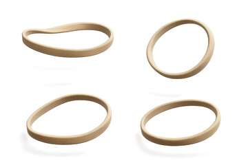 Four wooden gymnastic rings isolated on a transparent background, exercise