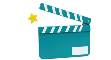 Isolated Clapperboard with Star
