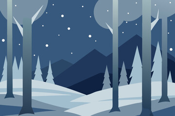 winter landscape with snow