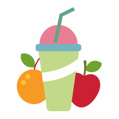 glass of juice and fruits