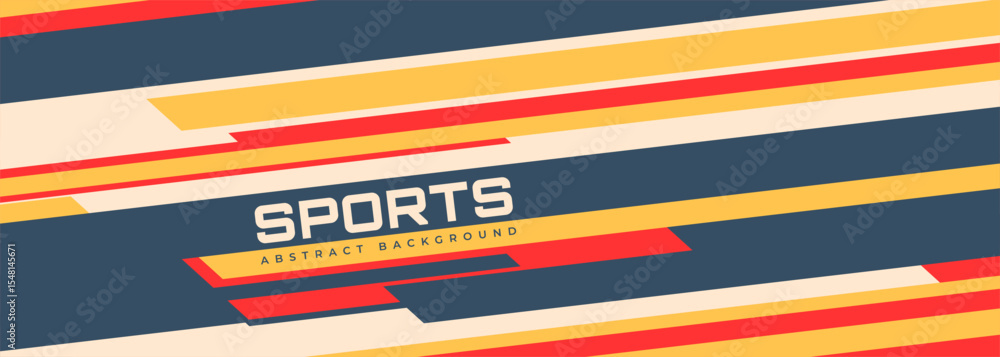 Poster abstract modern sports banner design in retro colour with geometric diagonal lines. vector illustrat