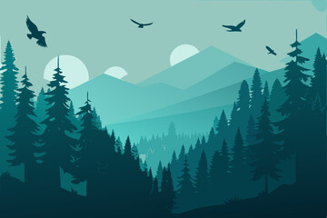mountain landscape vector illustration