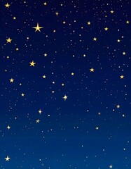 Fototapeta premium Dreamy indigo night sky filled with twinkling golden stars and celestial dust