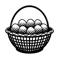 Download easter basket with eggs vector illustration for easter egg hunt and easter celebration design