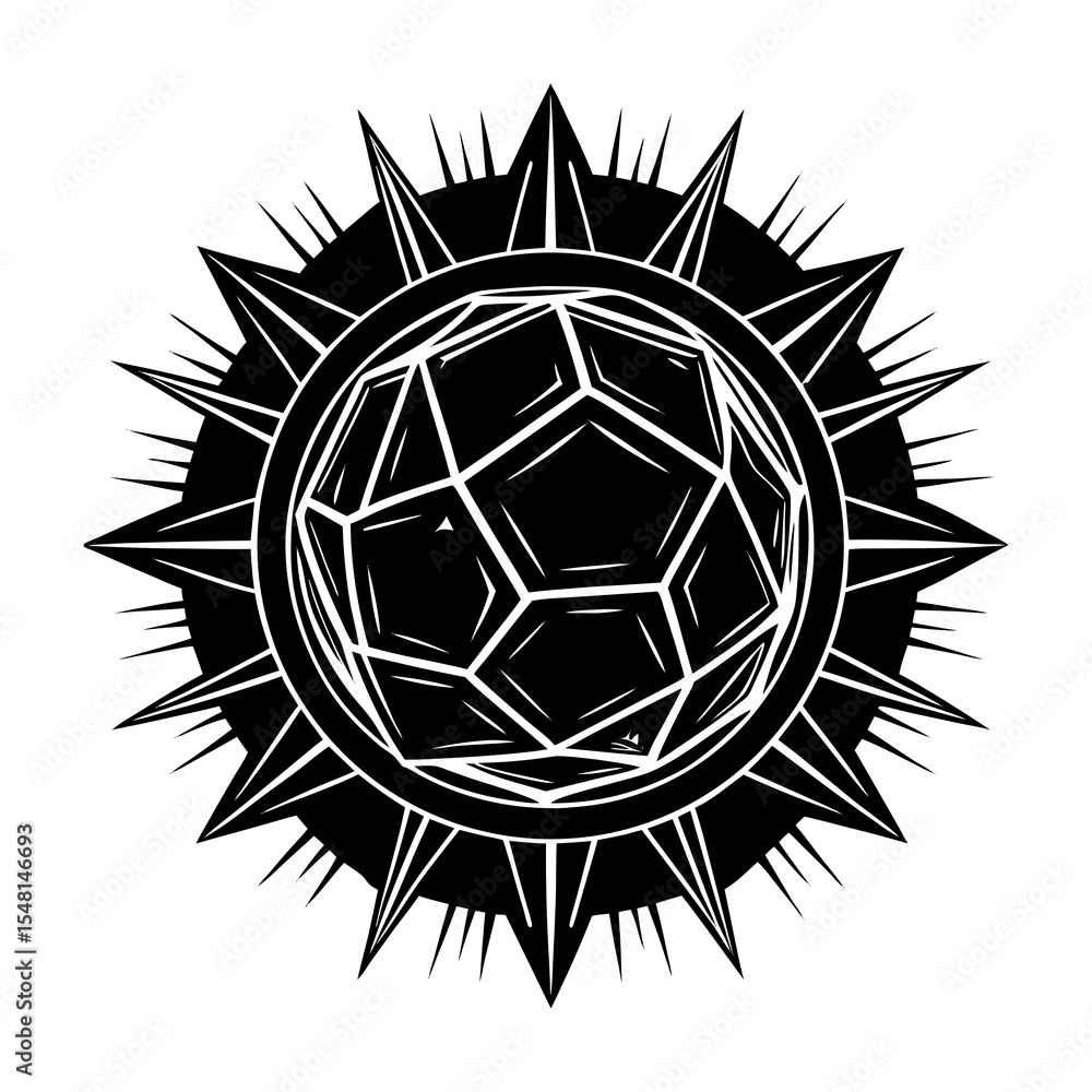 Poster geometric sphere with spikes vector illustration for abstract design and decorative elements use